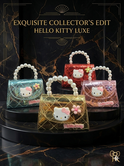 Hello Kitty Luxe Pearl Handle Mini Bag for Girls – Premium Kids Handbag