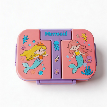 Puzzle Kawaii Bento Lunchbox For Kids School | Mermaid Spaceship Car