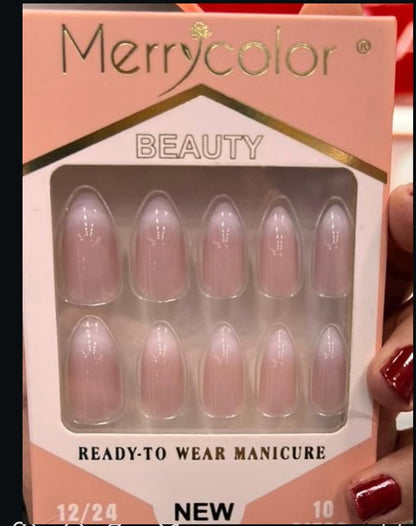 Ombre Hyper Realistic French Nails With Glue Sticker