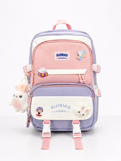 Kawaii School Bag With Hanging Stuff Toy