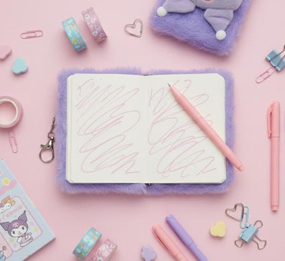 Mini Fur Diary with Keychain – Unicorn & Kuromi Edition