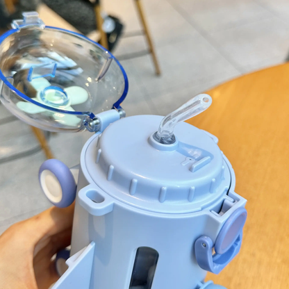 Cute Airplane Water Bottle with Pull-Rod & Wheels for Kids