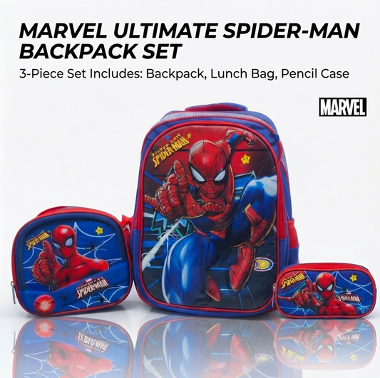 Spiderman 3 Pc School Bag With Lights