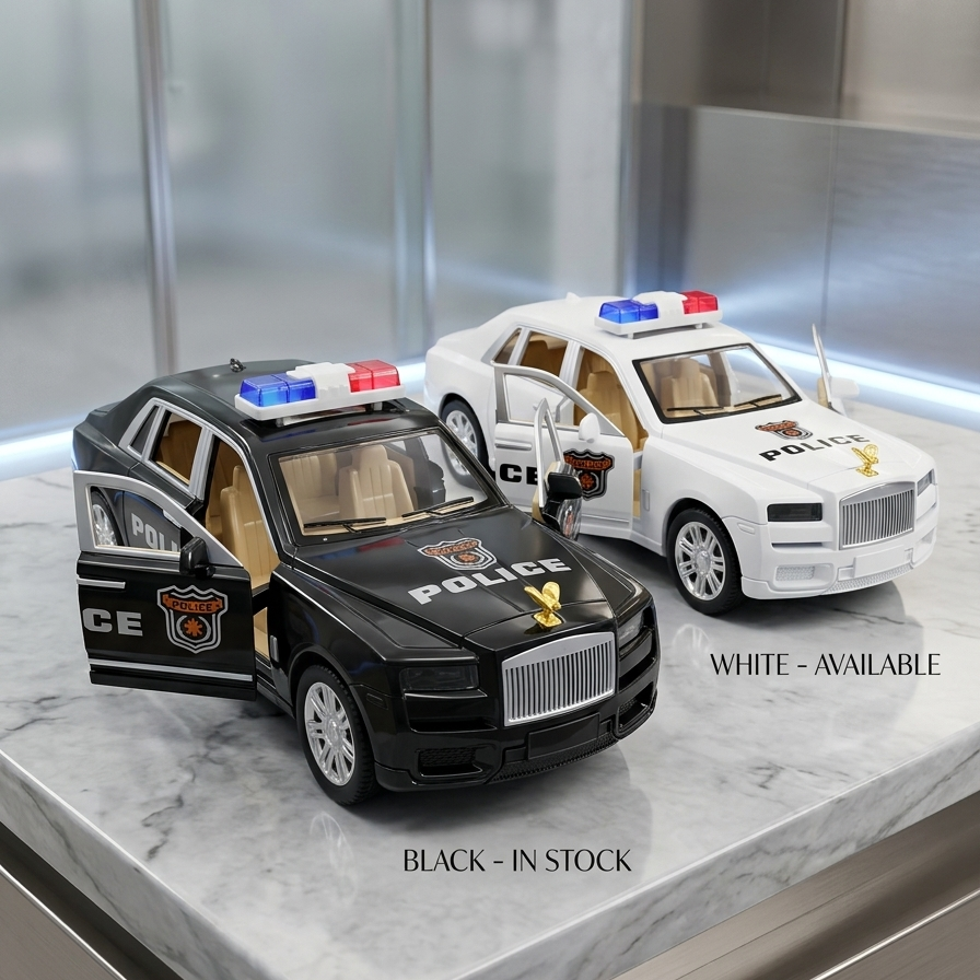 Die-Cast Style Pull-Back Police Car Toy