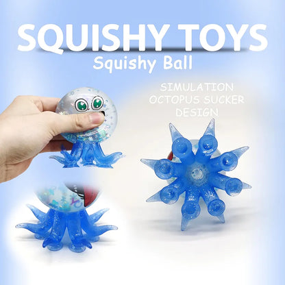 Octopus Squishy Toy With Suction