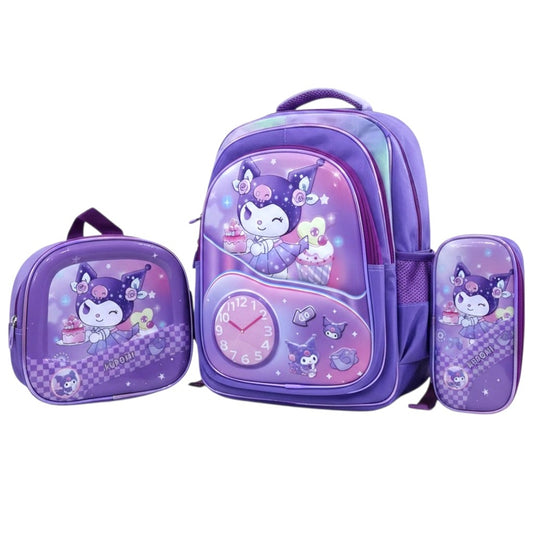 ​Kuromi 3-Piece School Backpack Set for Girls 