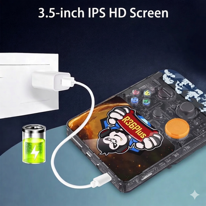 R36S Plus Retro Handheld Game Console – 3.5" IPS HD Screen & TV Output