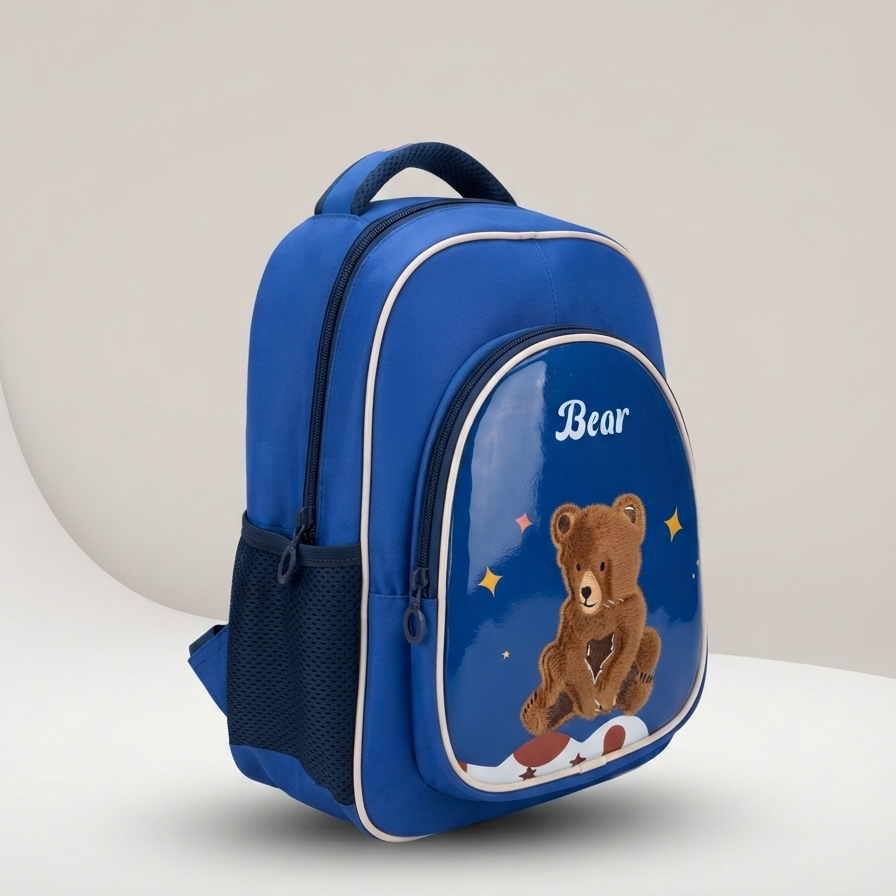Cute & Cozy Blue Bear Montessori School Bag