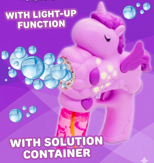 Unicorn Bubble Gun With Lights and Solution