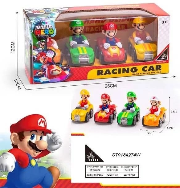 Super Mario Racing Cars Box Of 4