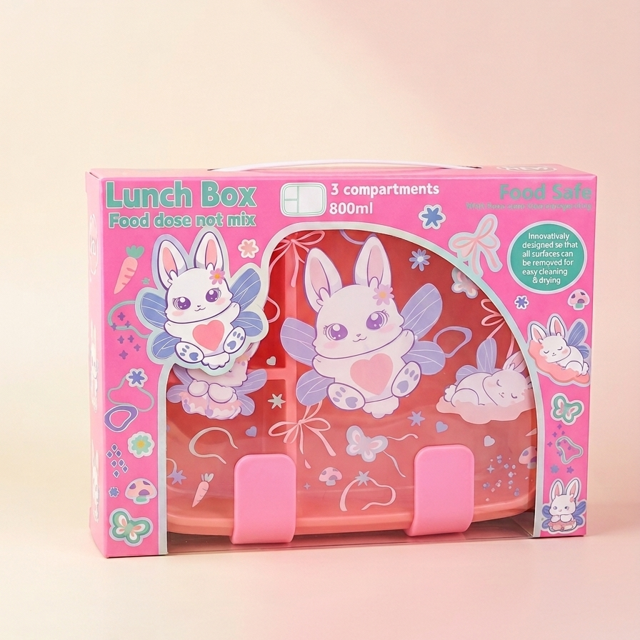 Rabbit Fairy Magical 3-Compartment Kids’ Bento Lunch Box (800ml)