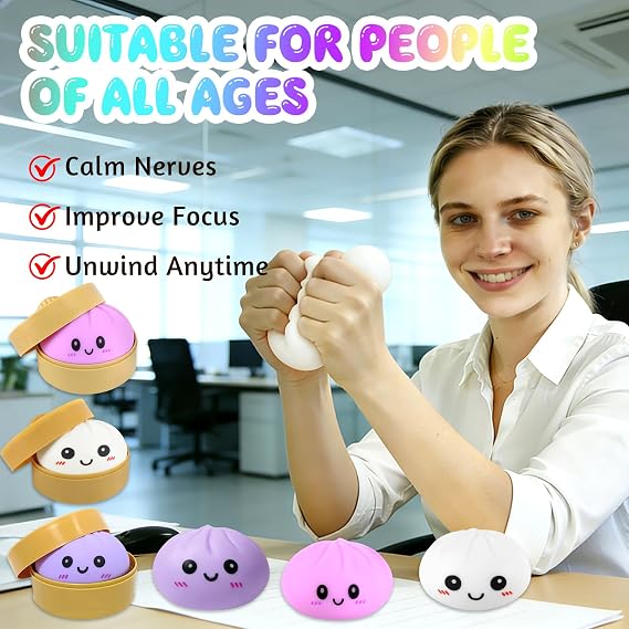 Cute & Stress-Relieving Momo Dumpling Squishy Toy
