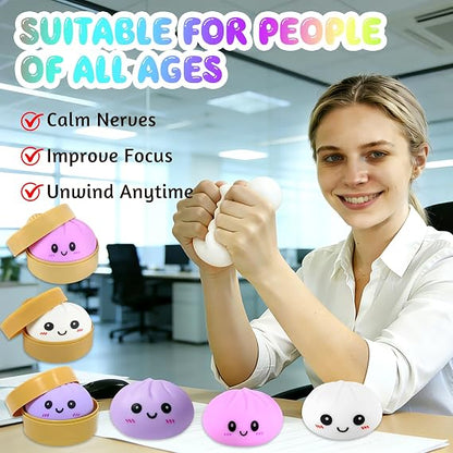 Cute & Stress-Relieving Momo Dumpling Squishy Toy