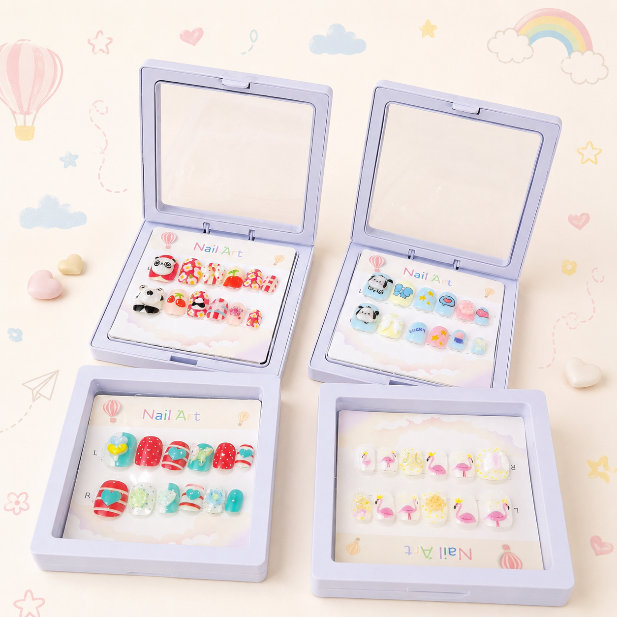 Kids 3D Nails With sticker Sheets