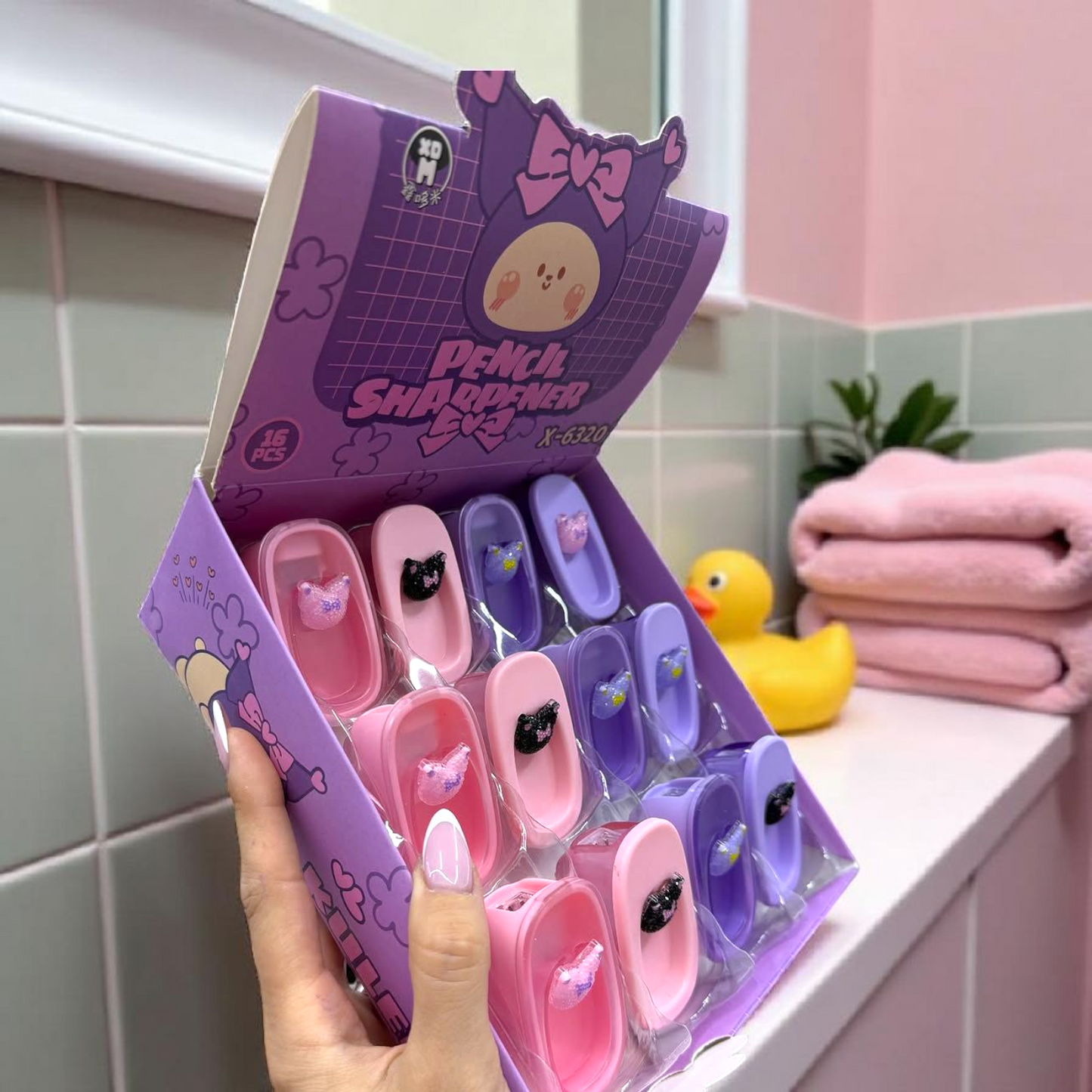 Kuromi Mini Bath Tub Shape Pencil Sharpener