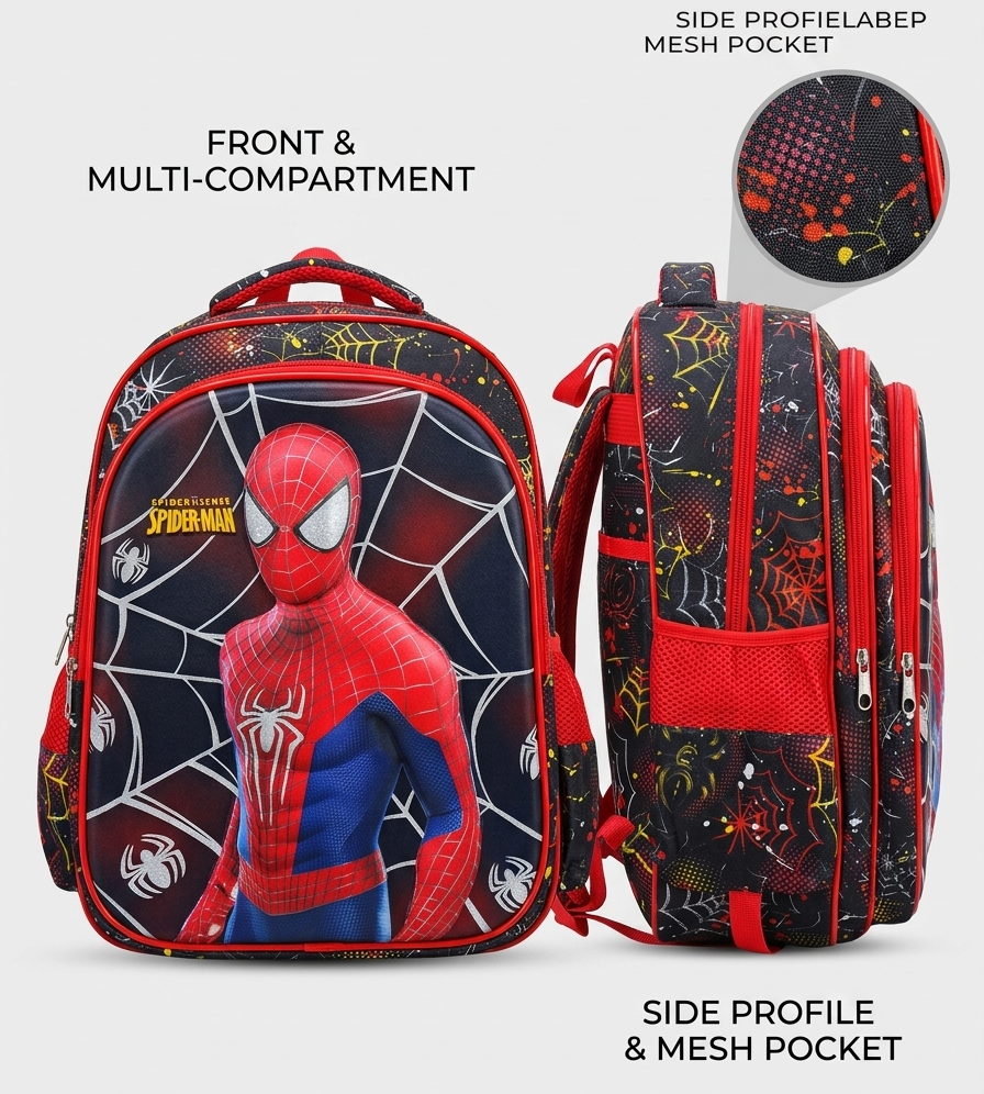 Spiderman 3D School Bag for Boys