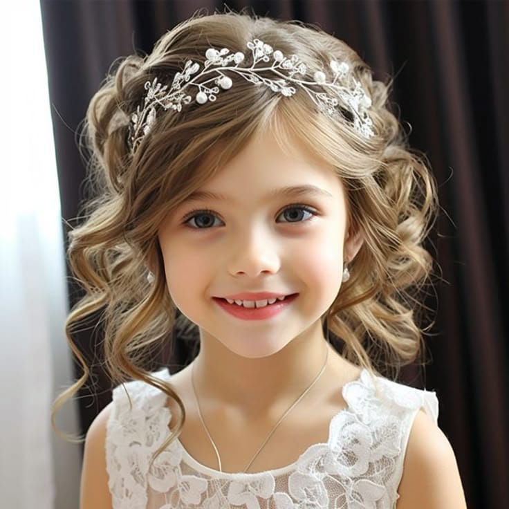 Pearls Headband Tiara Princess Hair Accessory