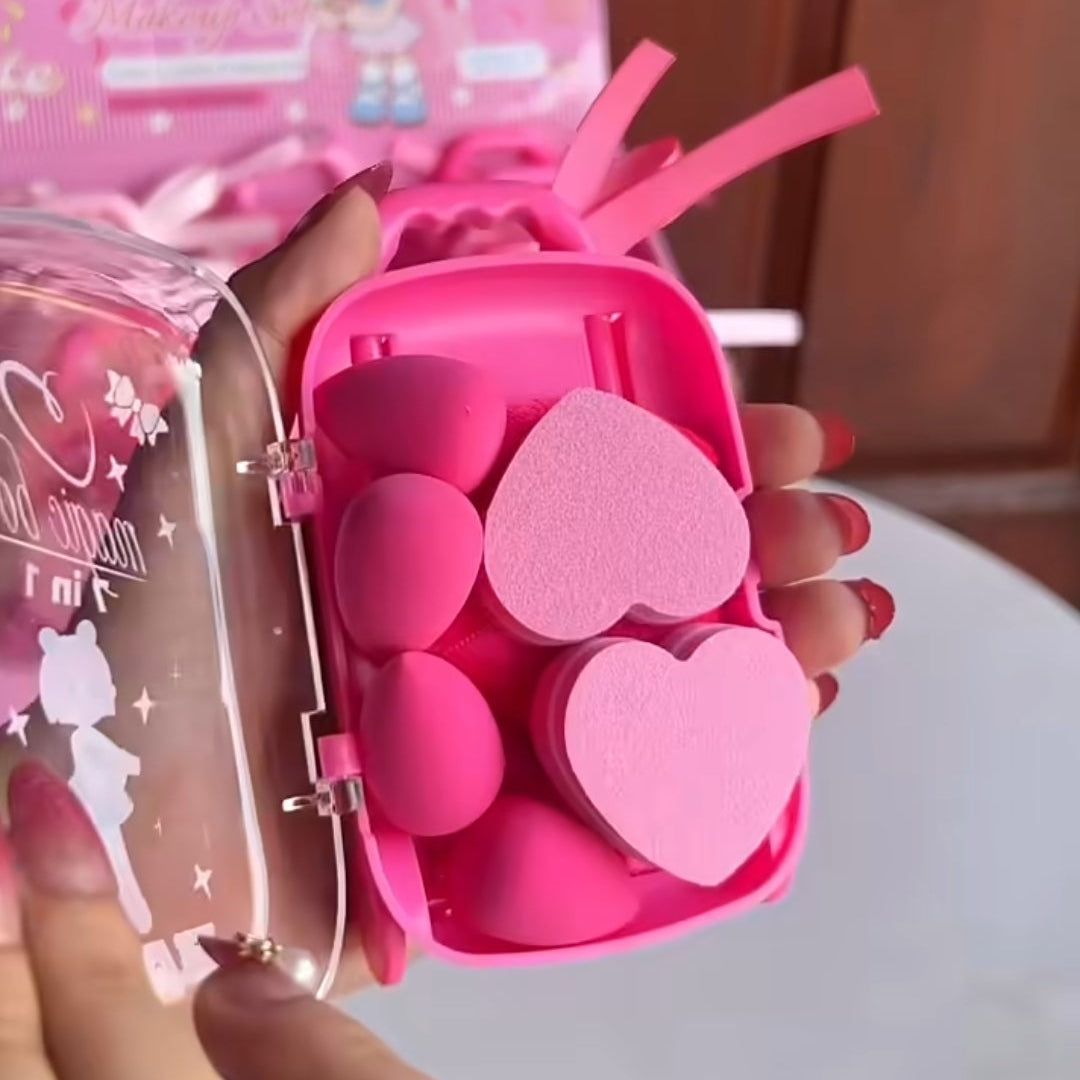 7 in 1 Cute Trolley Beauty Blender Puff Set