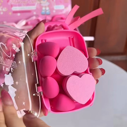 7 in 1 Cute Trolley Beauty Blender Puff Set