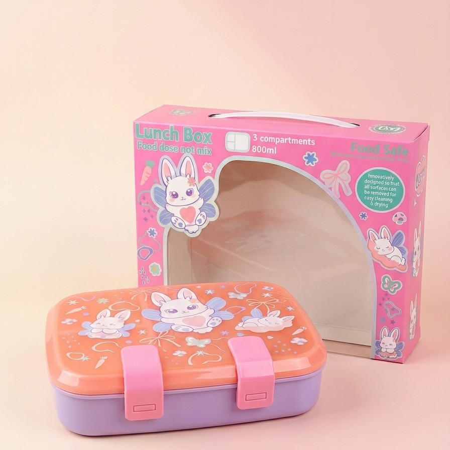 Rabbit Fairy Magical 3-Compartment Kids’ Bento Lunch Box (800ml)