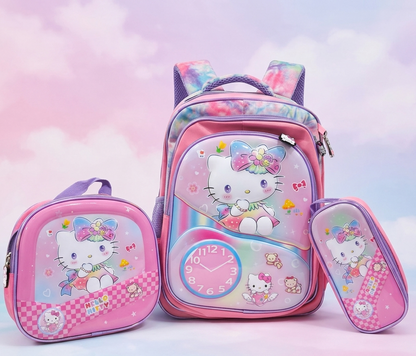 Hello Kitty 3 Piece School Bag Set (Montessori to Class 2)
