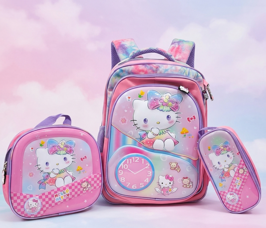 Hello Kitty 3 Piece School Bag Set (Montessori to Class 2)