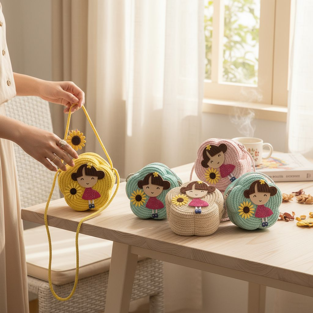 Doll Jute Mini Cross Body Bag