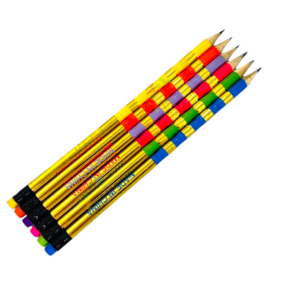 Vneed High Quality Neon Black Lead Pencils 12 Pc