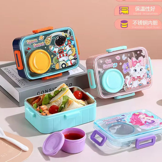 Kawaii Stainless Steel Lunch Box With Ketchup Box