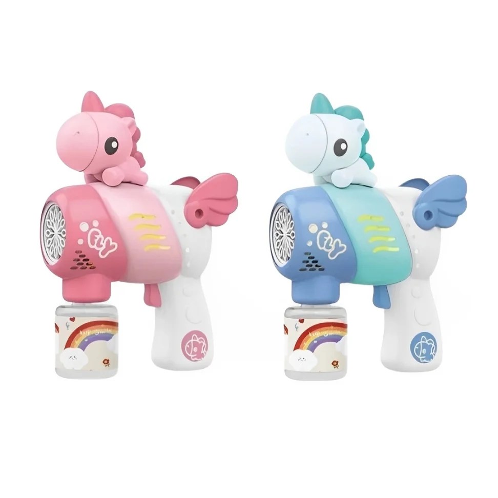 10 Holes Unicorn Bubble Gun With Solution