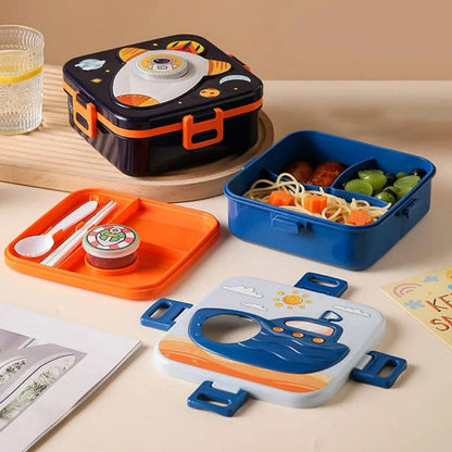 Spaceship Bento Lunch Box with Sauce Container