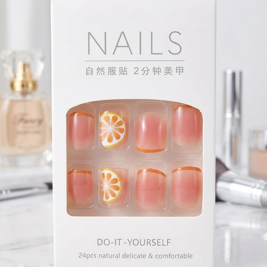 Zesty Orange Summer Edition – 24pcs Luxury Press-On Nail Kit