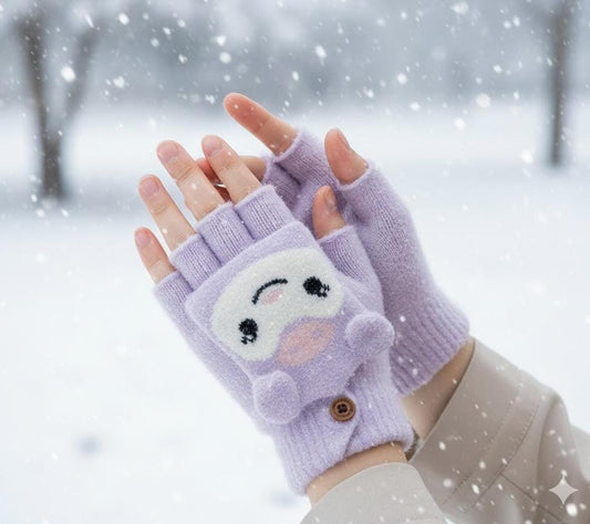 Kuromi Kids 2 In 1 Flip Top Gloves