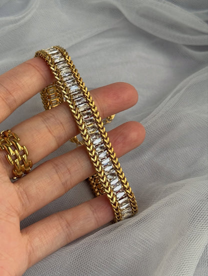 Luxury Crystal Stainless Steel Bracelet for Women
