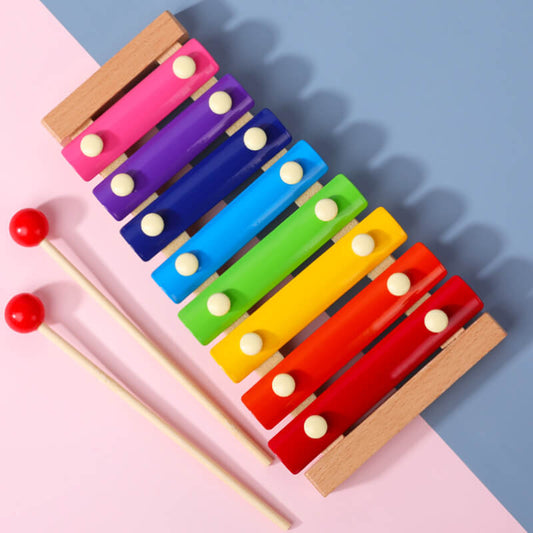 Vibrant 8-Note Wooden Xylophone for Kids | Musical Educational Toy