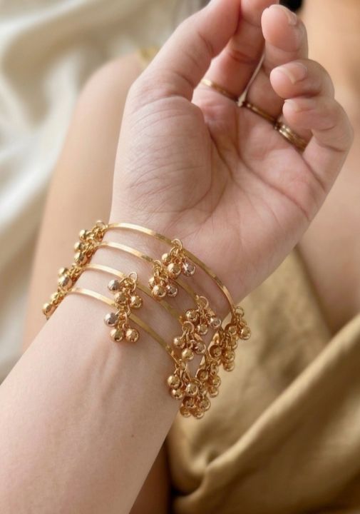 Rain Drop Kashmiri Ghungroo Bangles 4 Pc