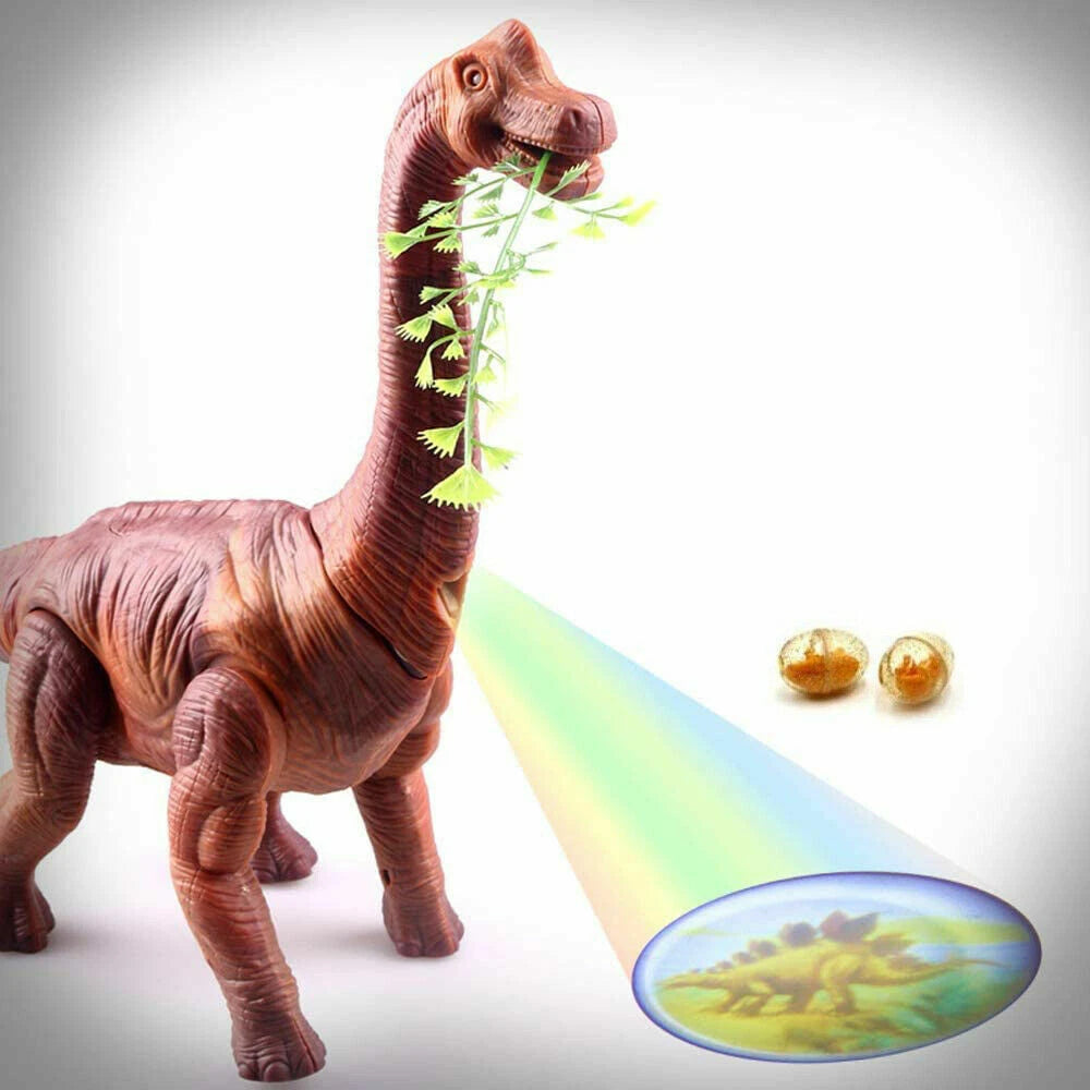 Walking Realistic Toy Dinosaur Make Sounds Light Eyes Projection Lay Egg