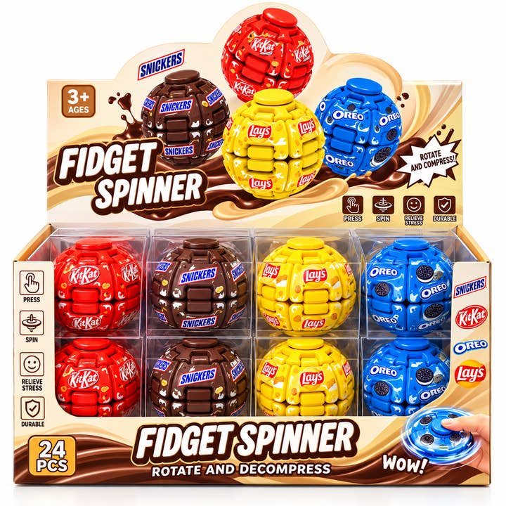 Choco Pop Spinner Ball – Cute Snack Design Fidget Toy