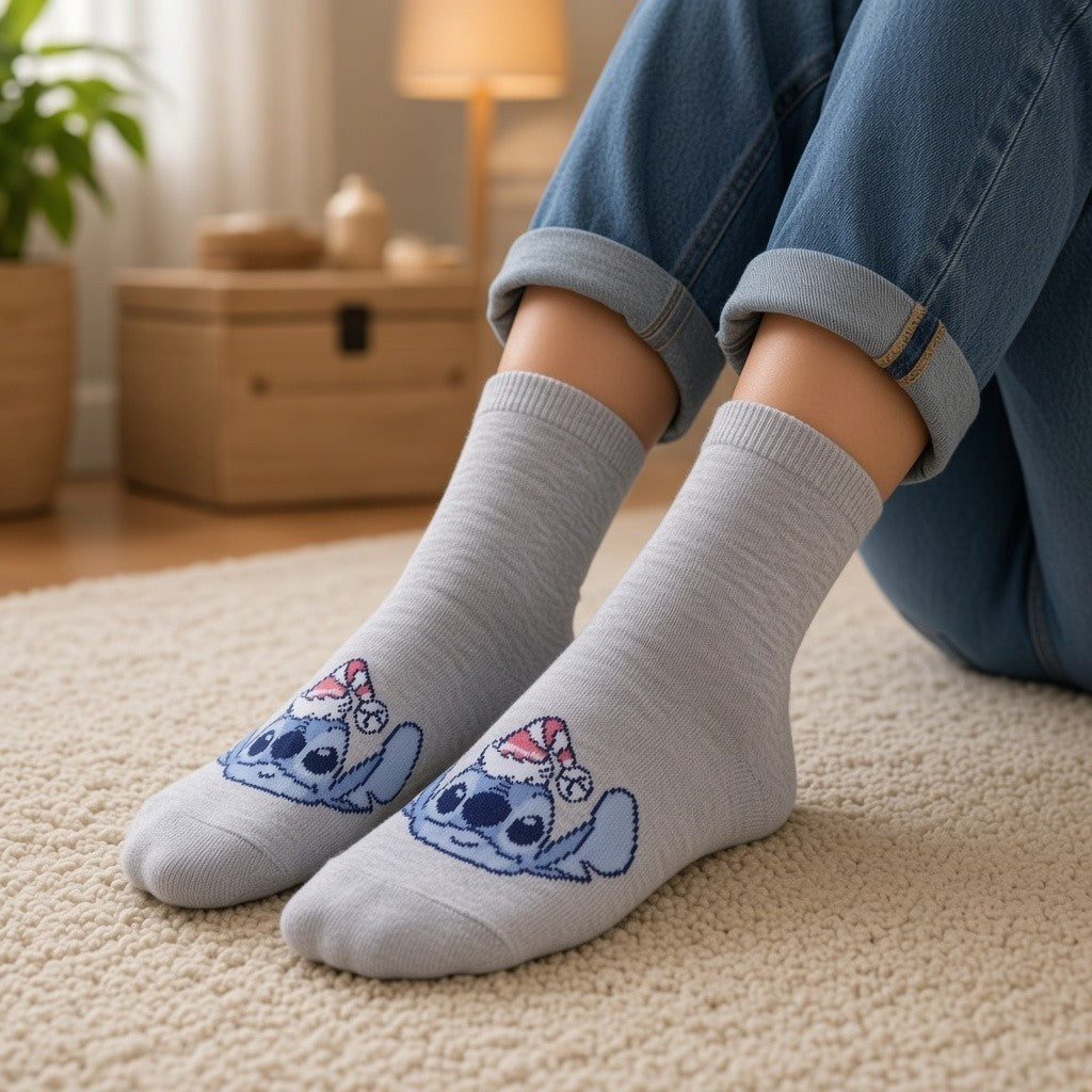 Stitch Character Socks for Kids (3–7 Years)