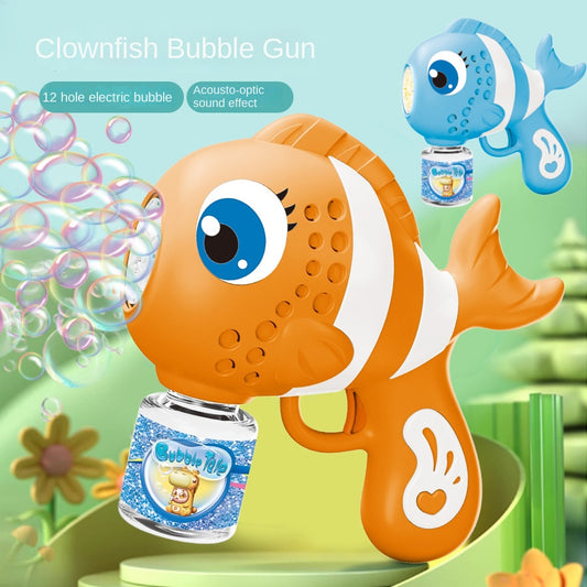 Nemo Fish Bubble Gun With Lights and Solution