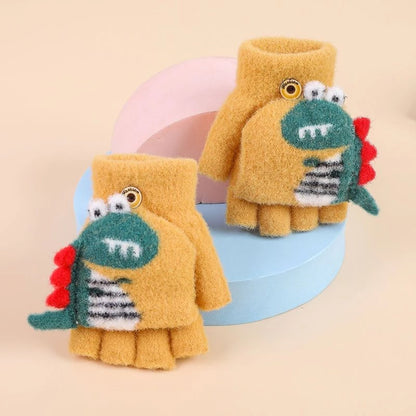 Dinosaur Flip Top Gloves For Kids