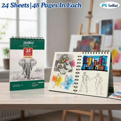 A 3 Big Size High Quality Sketch Book With 24 Sheets