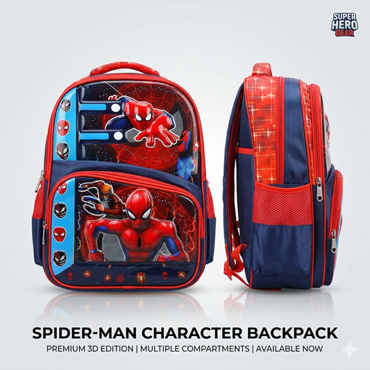 3D Spider-Man School Bag for Boys (16 Inches) – Advance Montessori to Class 2