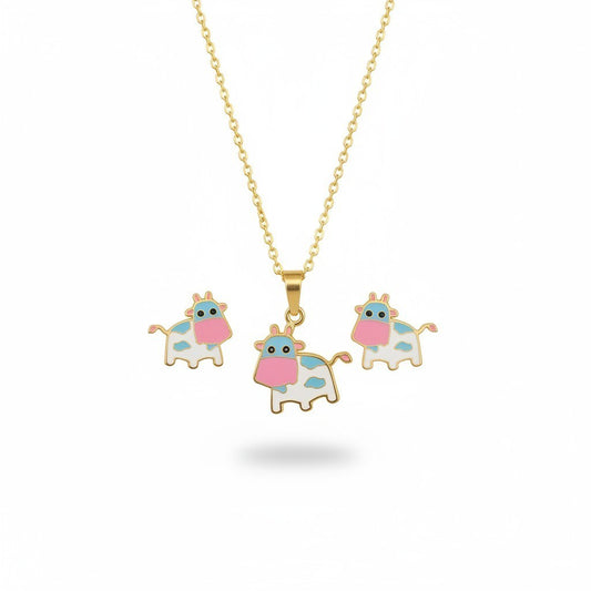 Cute Enamel Stainless Steel Jewelry Set for Kids