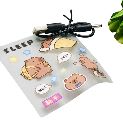 Chargable Hand Held Fan With Stickers