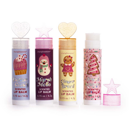Simple Pleasures Cute 4 Pc lip Balm Set