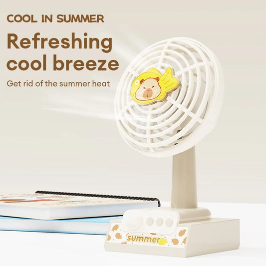 Cute Capybara Mini Desktop Fan