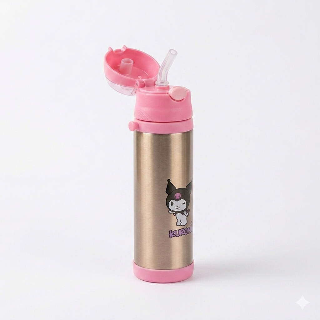 Premium Kuromi Edition Steel Water Bottle – 500ml