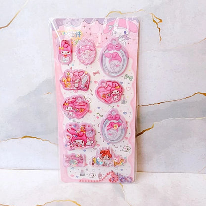 Sanrio Cartoon 3D Water Filled Stickers With Hangings