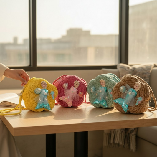 Frozen Elsa Jute Round Crossbody Bag for Girls